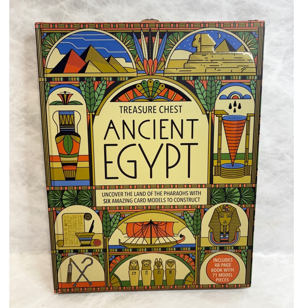 Ancient Egypt Treasure Chest Book & 6 Card Models Kit Matthew Morgan QEB 2020